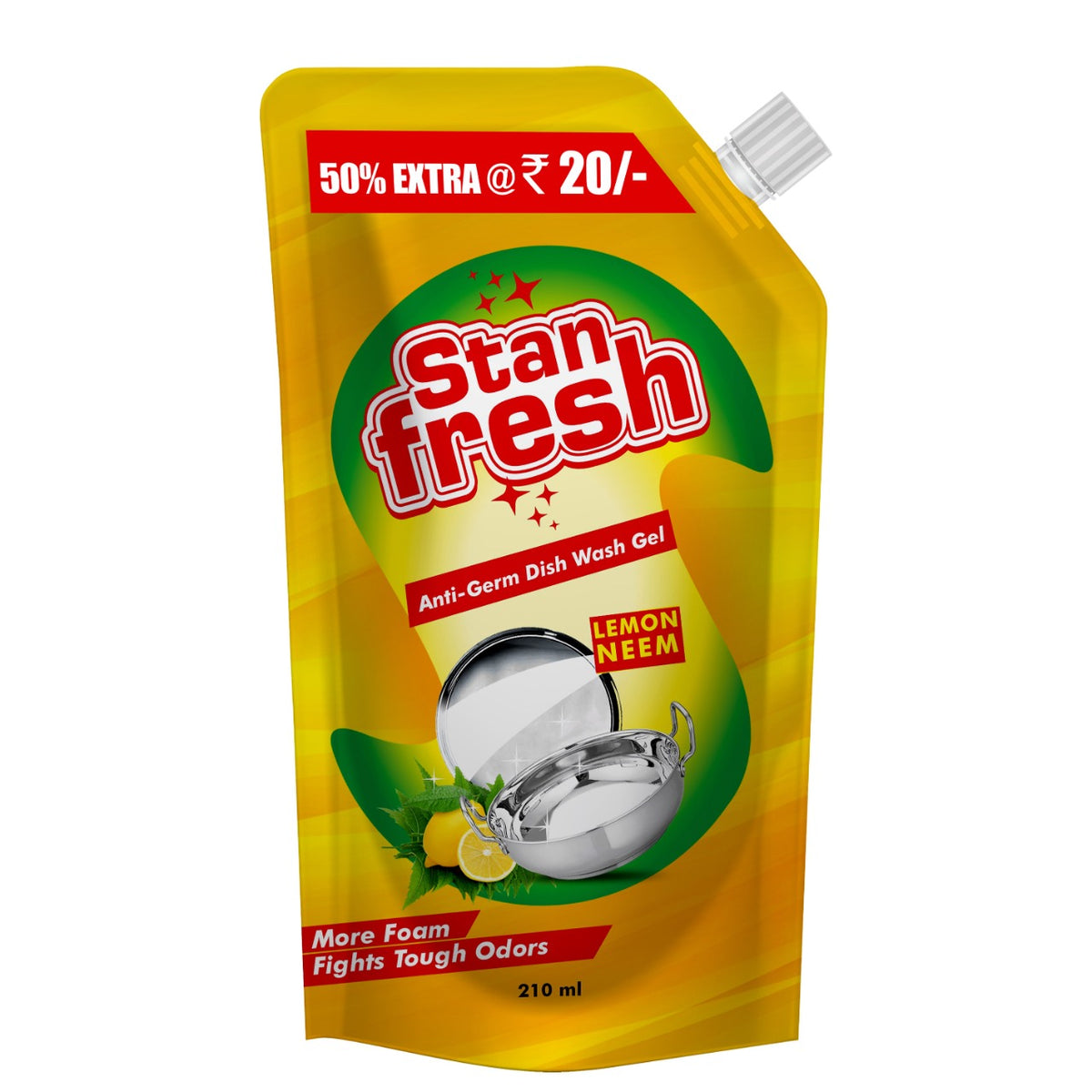 Stanfresh Anti-Germ Dishwash Gel - Lemon Neem Refill Pack 210ml – Stanvac  Prime