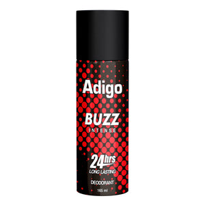 Adigo Buzz Deodorant - Intense 165ml(Pack Of 4)