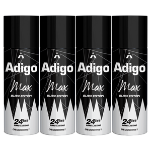 Adigo Max Black Edition Deodorant 165ml(Pack Of 4)