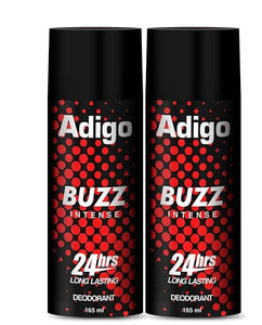 Adigo Buzz Deodorant - Intense 165ml (Pack of 2)