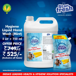 Stanfresh Liquid Hand Wash- Mint 5 Ltr Plus 750 ml