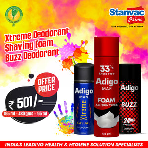 Adigo Man Buzz Deodorant & Xtreme Deodorant & Shaving Foam